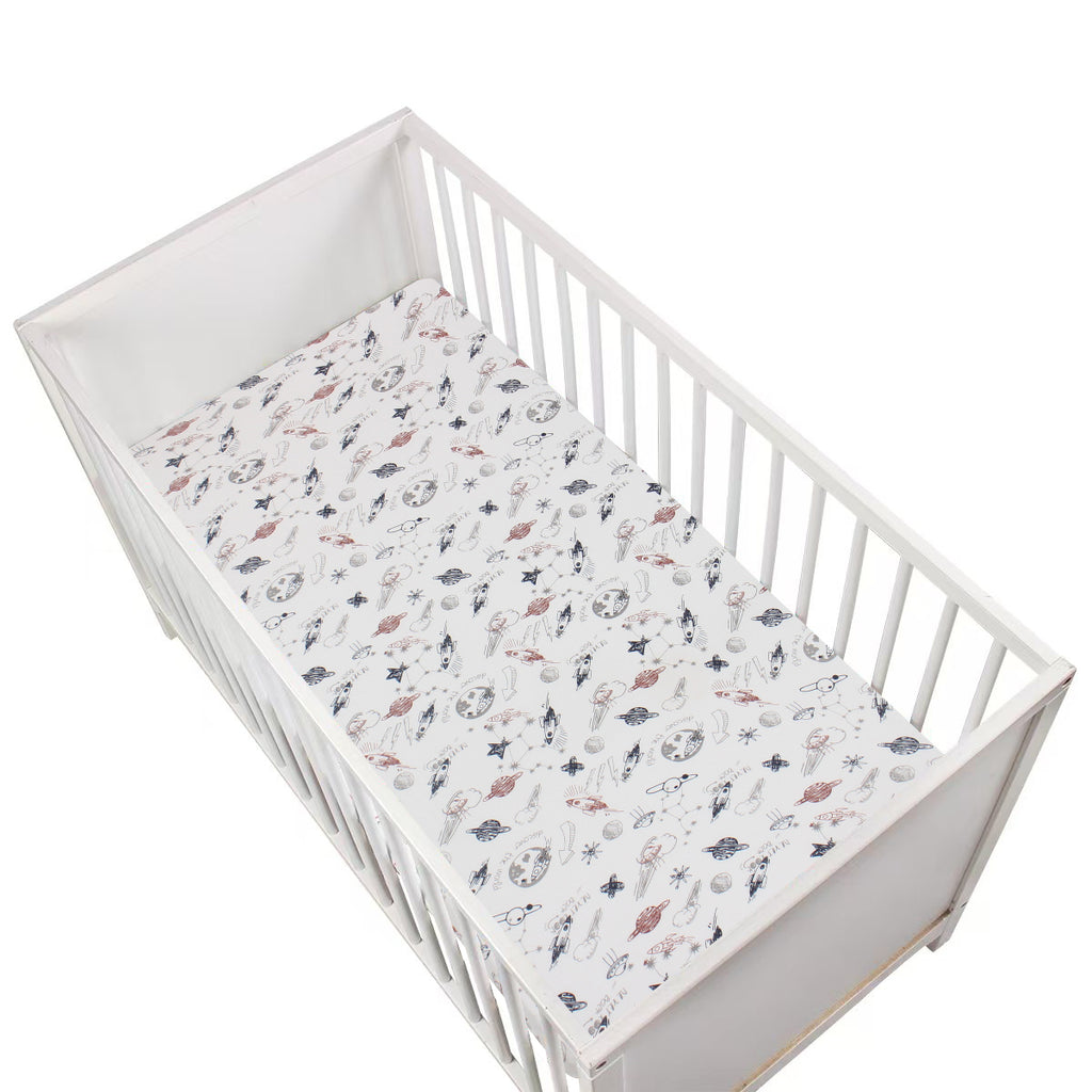 Ultra Soft Baby Mattress Fitted Sheet-Space World -Multi Size