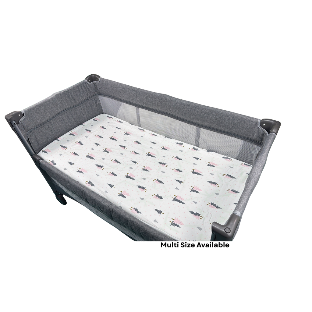 100% Pure Combed Cotton Baby Mattress Fitted Sheet-Pine Tree