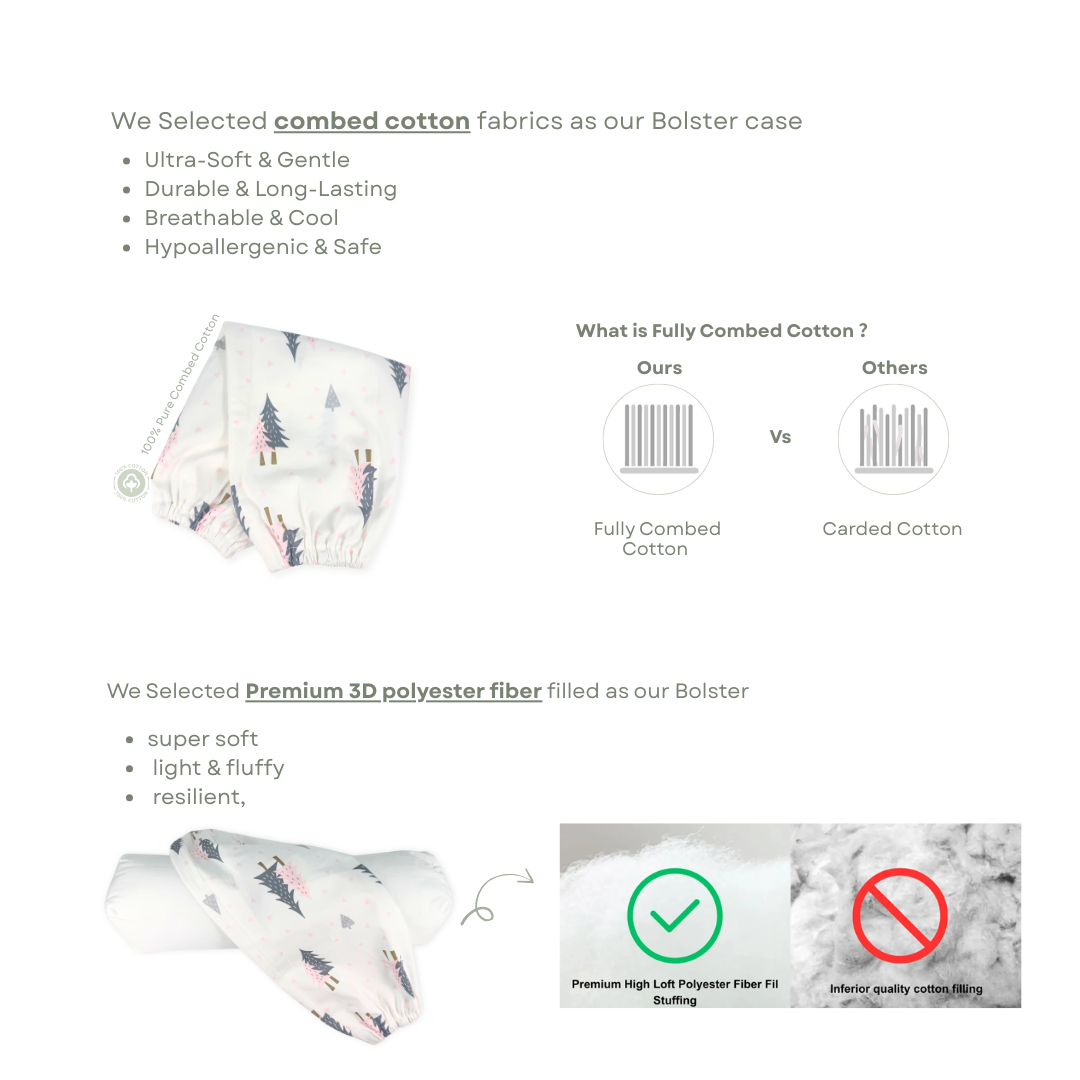 100% Pure Combed Cotton Toddler Bolster Cover -Pirate 4 Size