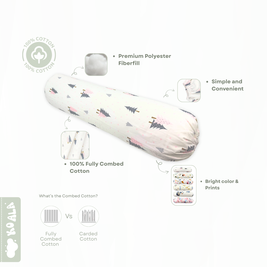 100% Pure Combed Cotton Toddler Bolster Cover -Pirate 4 Size