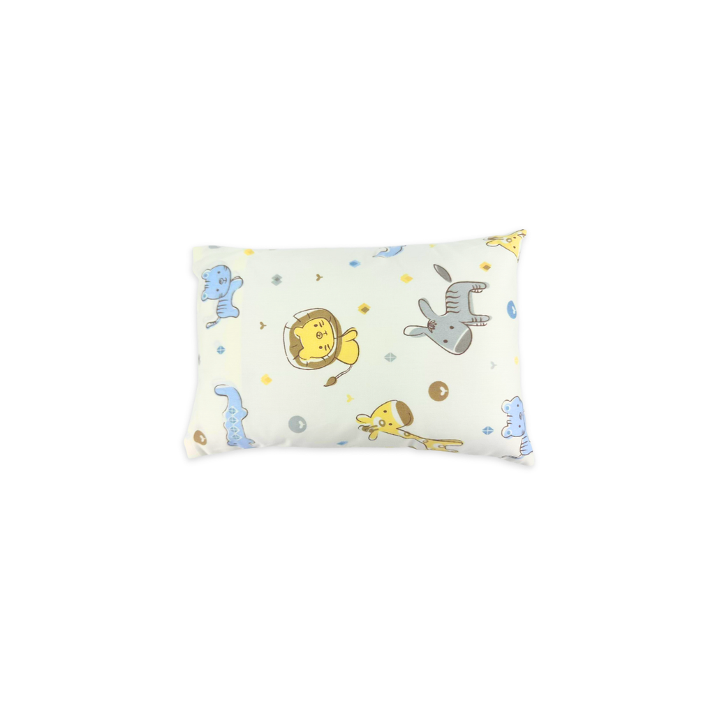 100% Pure Combed Cotton Children Head Pillow - Elephant & Lion