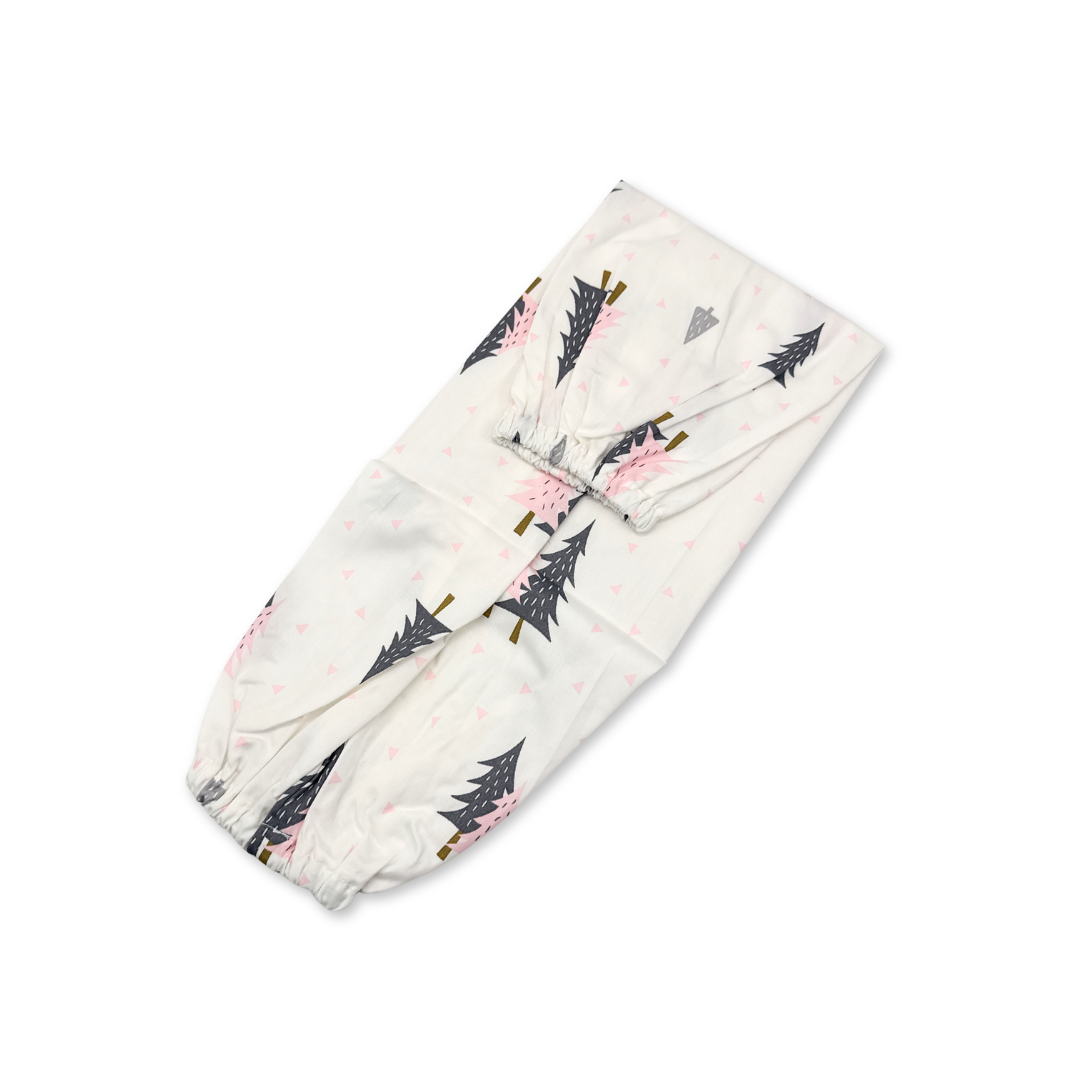 100% Pure Combed Cotton Toddler Bolster Cover - Pink Tree 4 Size