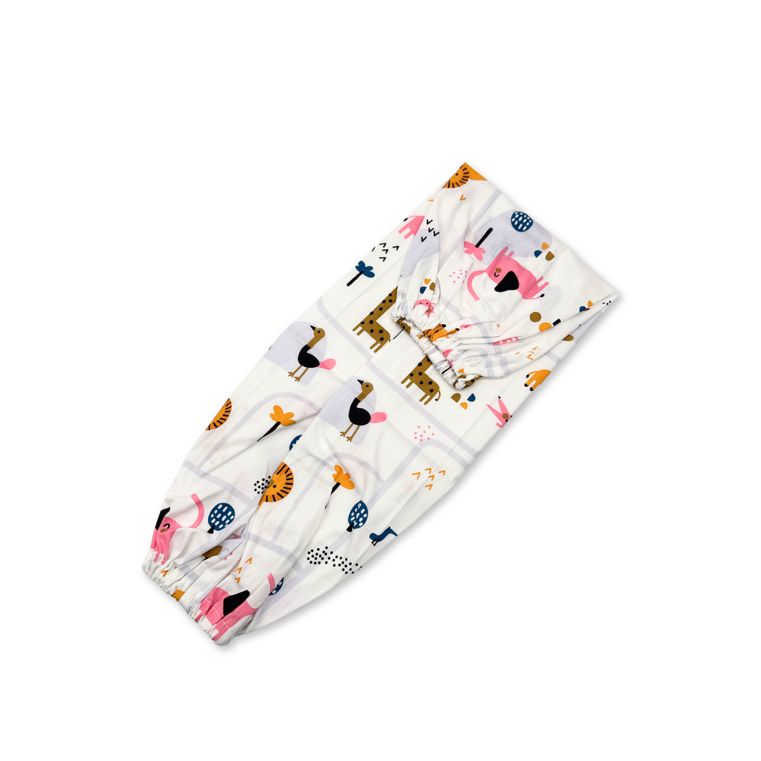 100% Pure Combed Cotton Toddler Bolster Cover - Animal Zoo