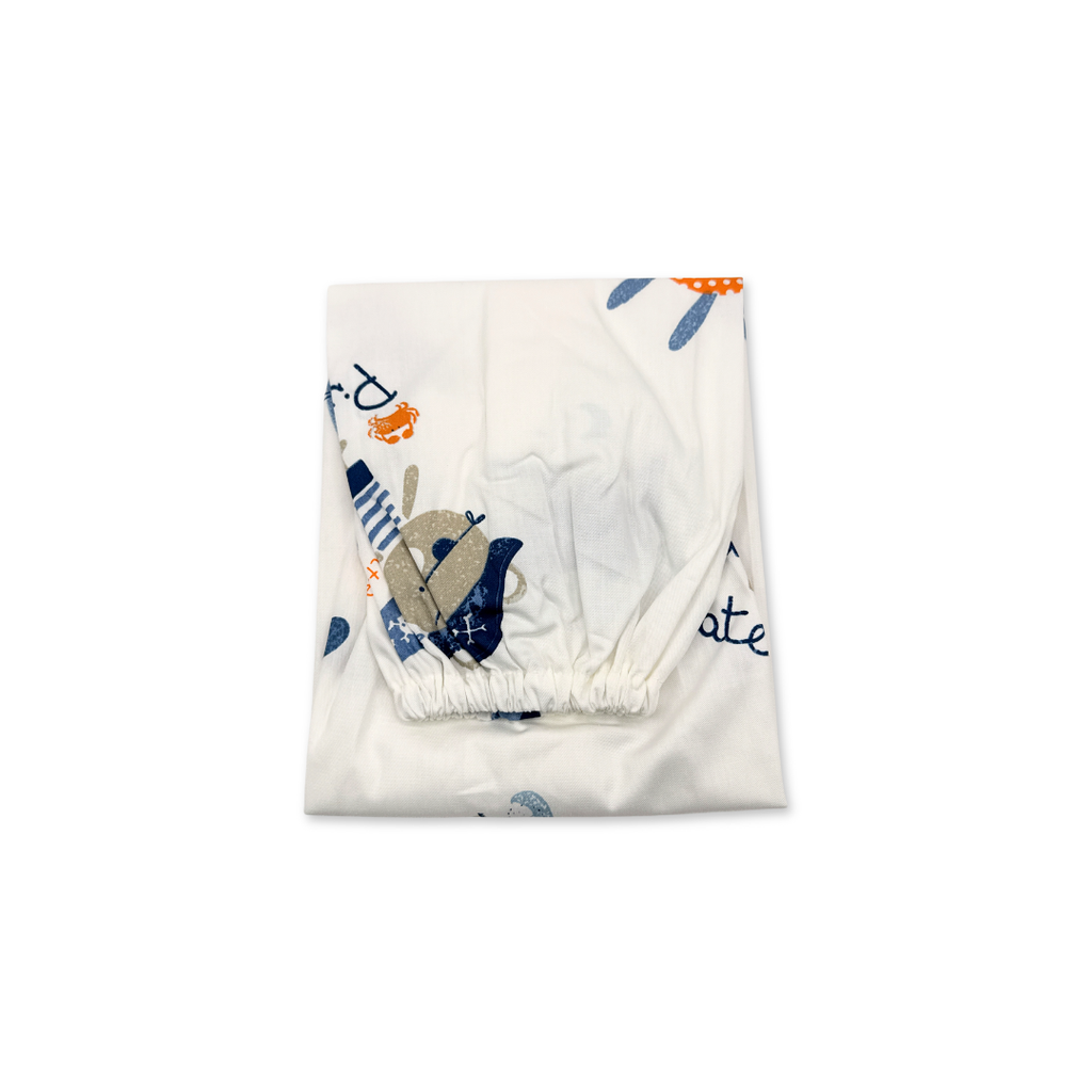 100% Pure Combed Cotton Toddler Bolster Cover -Pirate 4 Size