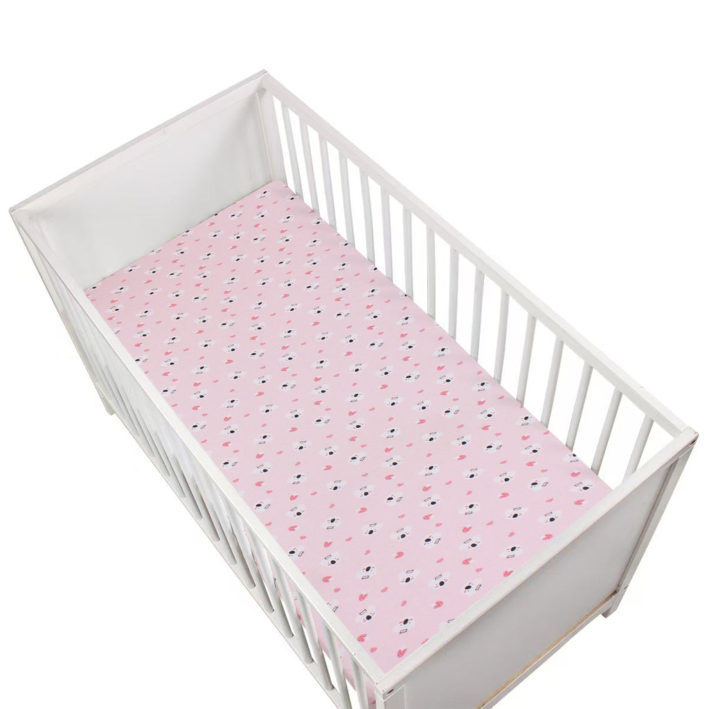 Ultra Soft Baby Mattress Fitted Sheet-Pink Koala-Multi Size