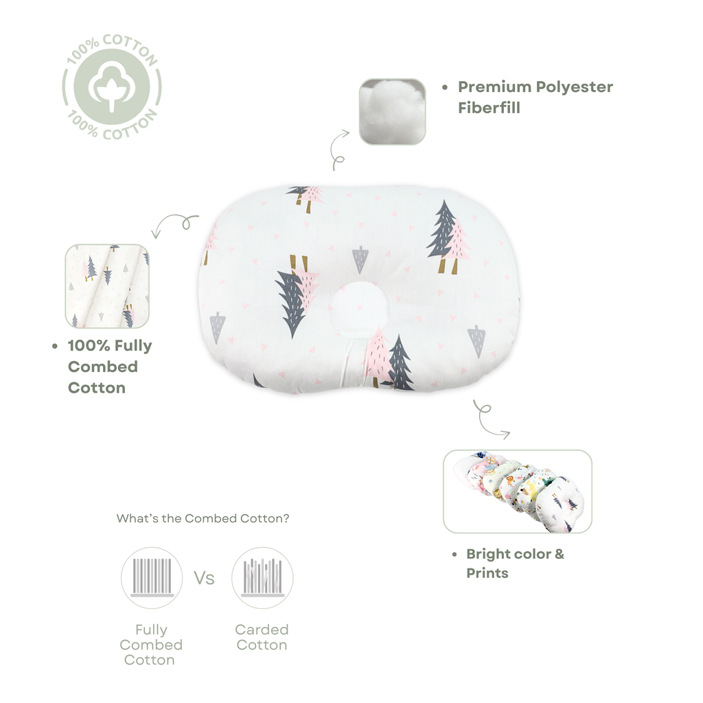 100% Premium Cotton Dimple Pillow -Elephant & Lion- Size:28 X 18cm