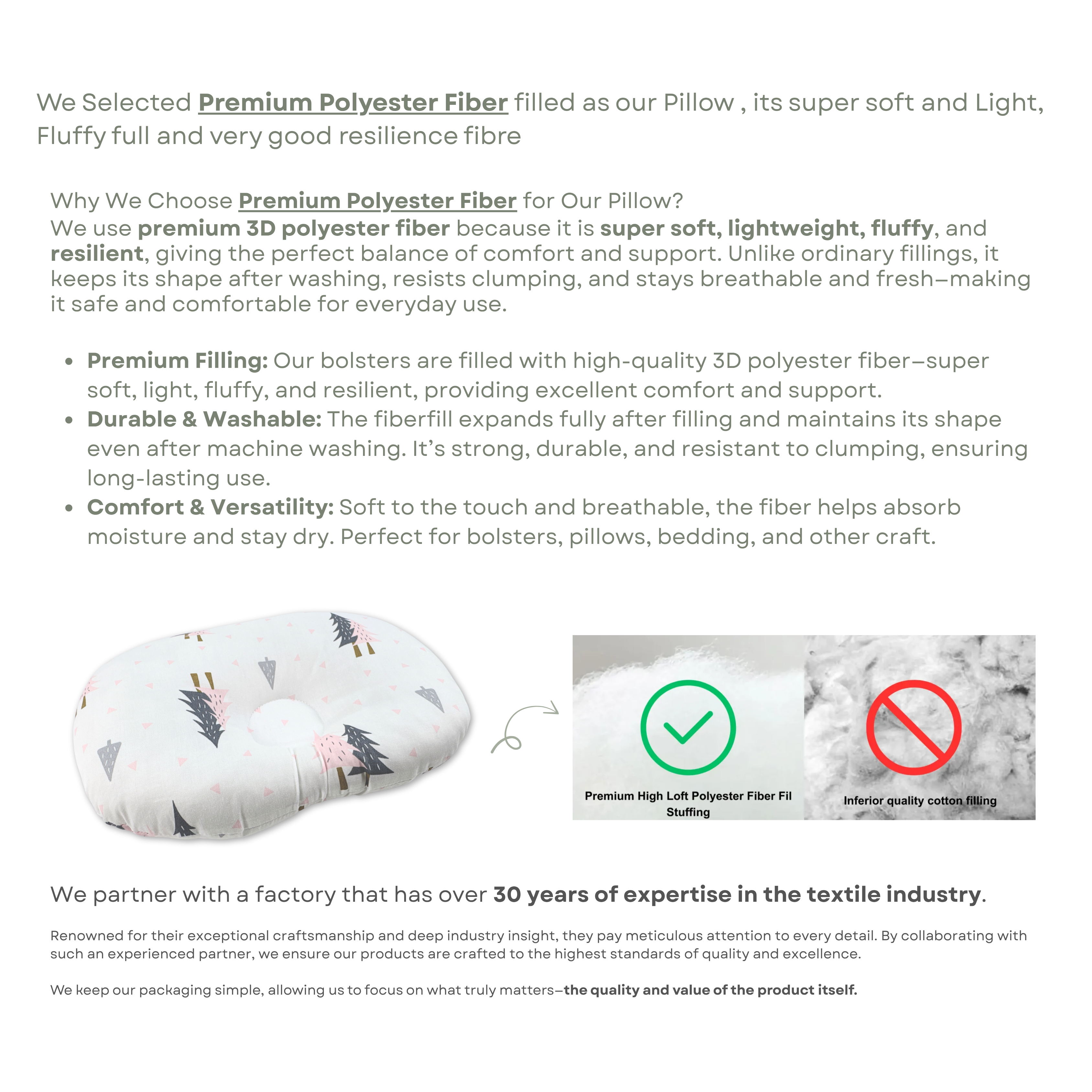 100% Premium Cotton Dimple Pillow -Elephant & Lion- Size:28 X 18cm