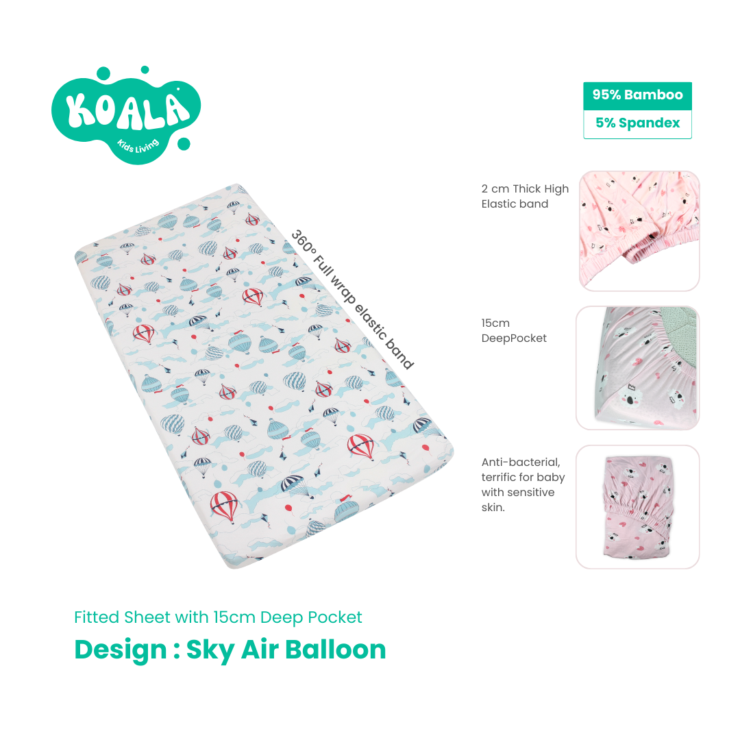 Ultra Soft Baby Mattress Fitted Sheet-Air Balloon-Multi Size