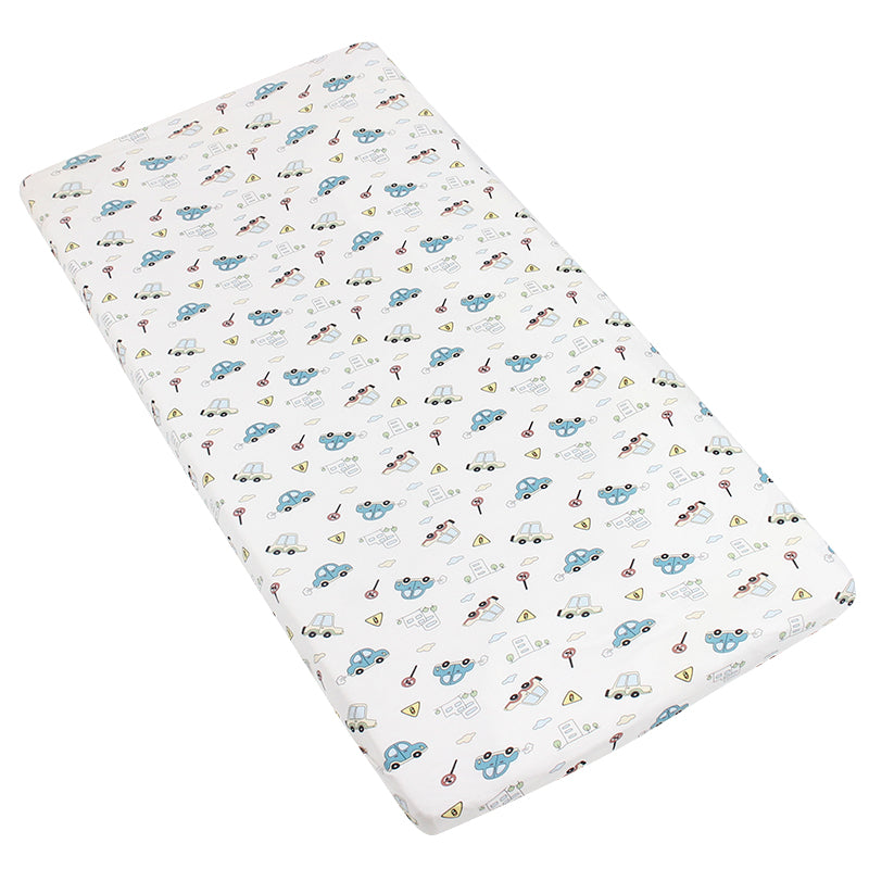 Ultra Soft Baby Mattress Fitted Sheet-Baby Cars-Multi Size