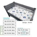 100% Pure Combed Cotton Baby Mattress Fitted Sheet-Blue Pirate