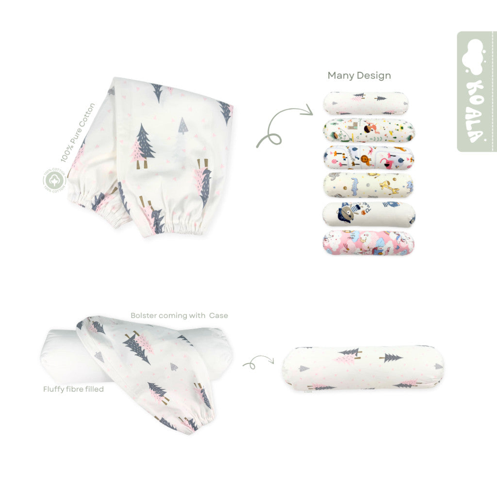 100% Pure Combed Cotton Toddler Bolster Cover -Pirate 4 Size