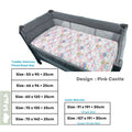 100% Pure Combed Cotton Baby Mattress Fitted Sheet-Pink Castle