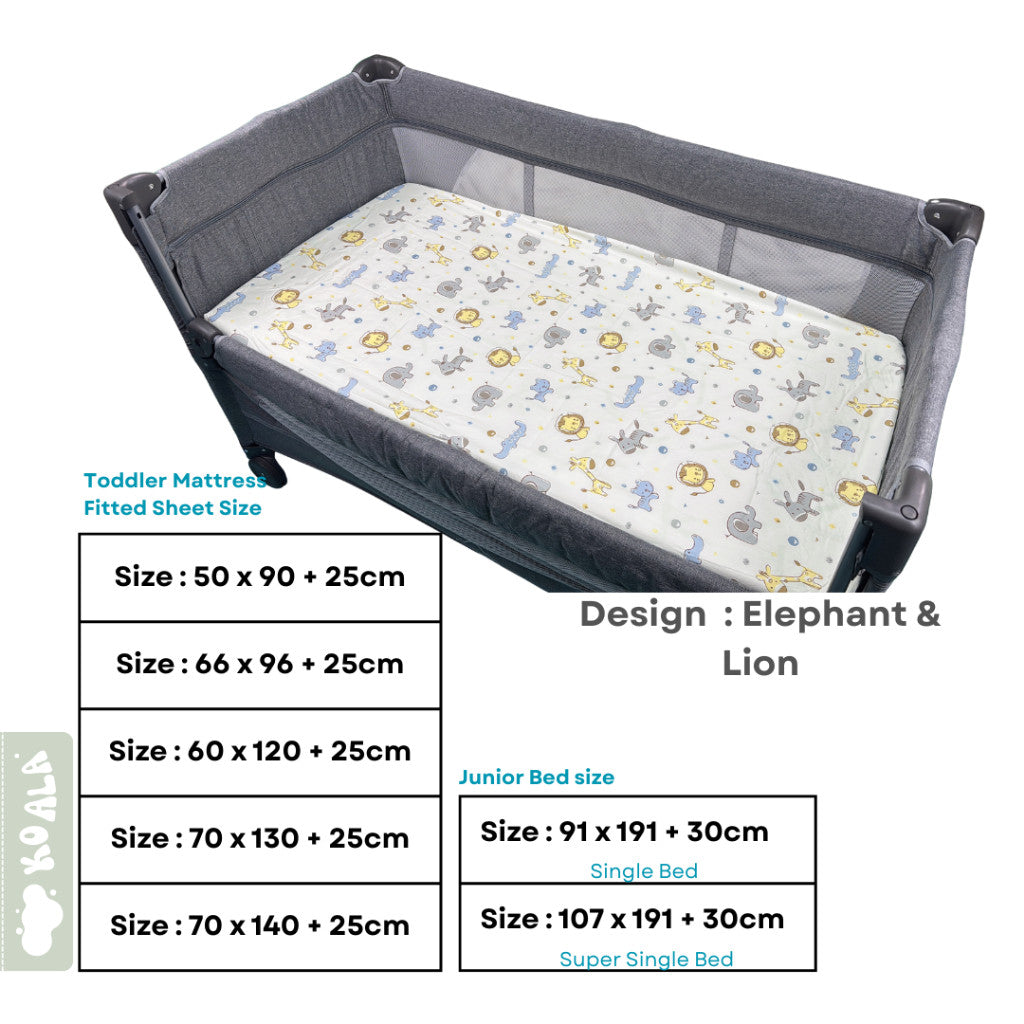 100% Pure Combed Cotton Baby Mattress Fitted Sheet-Pine Tree