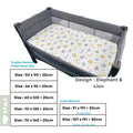 100% Pure Combed Cotton Baby Mattress Fitted Sheet-Elephant & Lion