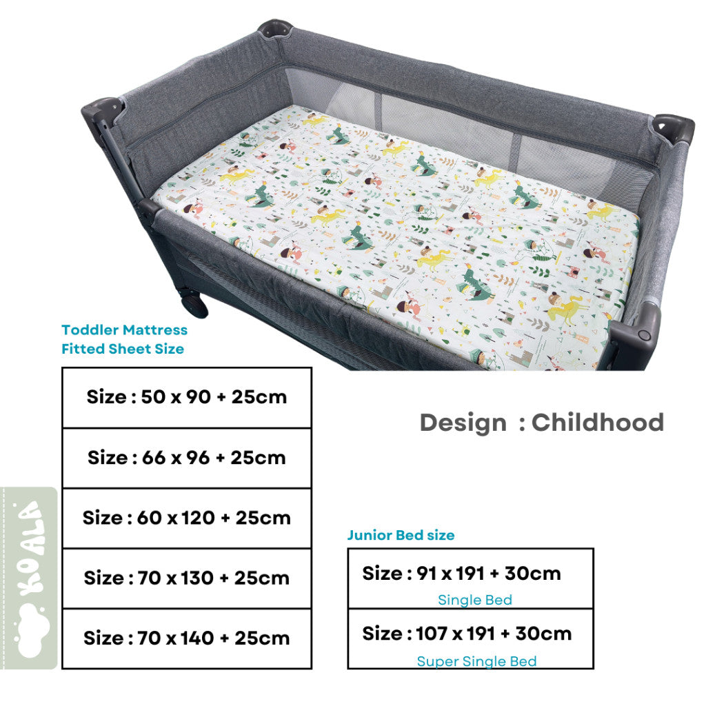 100% Pure Combed Cotton Baby Mattress Fitted Sheet-Pine Tree