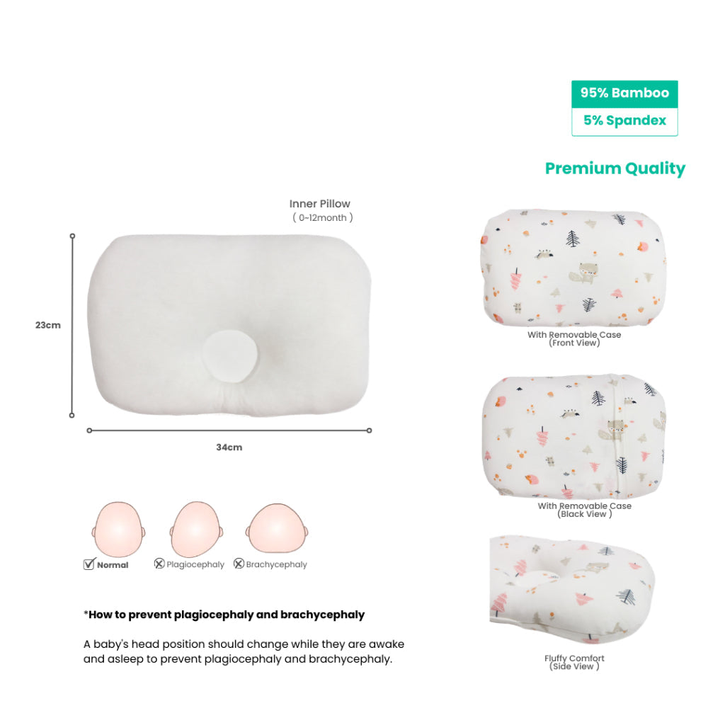 Ultra Soft Infant Dimple Pillow -Pink Forest -Size:23 X 34cm