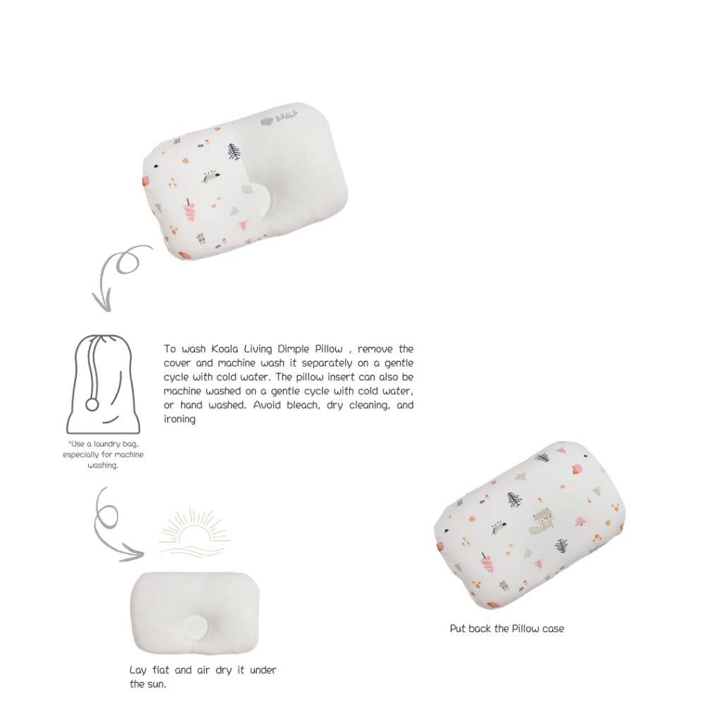 Ultra Soft Infant Dimple Pillow -Pink Forest -Size:23 X 34cm